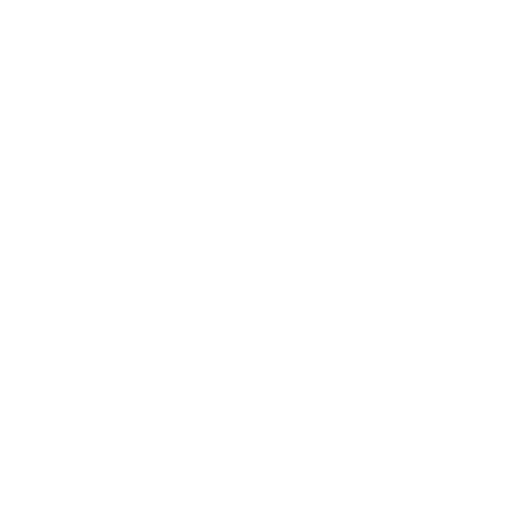 A white spaceship icon on a black background.