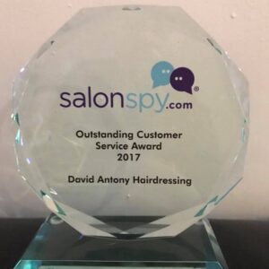 Salon spy's outstanding customer service award.