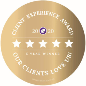 Client experience award 2020 5 year winner.