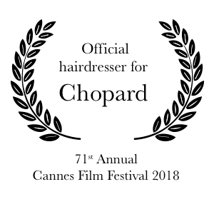 Official hairdresser for chopard at cannes film festival 2018.