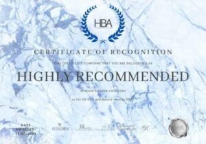 A highly recommended certificate of recognition for heavenly hair.